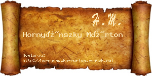 Hornyánszky Márton névjegykártya