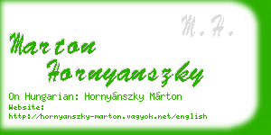 marton hornyanszky business card