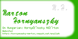 marton hornyanszky business card